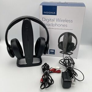 Insignia NS-HAWHP2 Digital Wireless TV Headphones Dock RCA Optical w/ Box